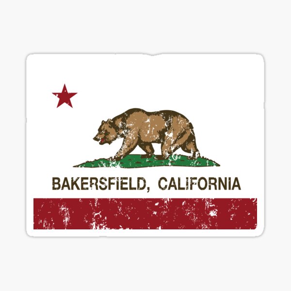 "Bakersfield California REpublic Flag" Sticker by NorCal Redbubble