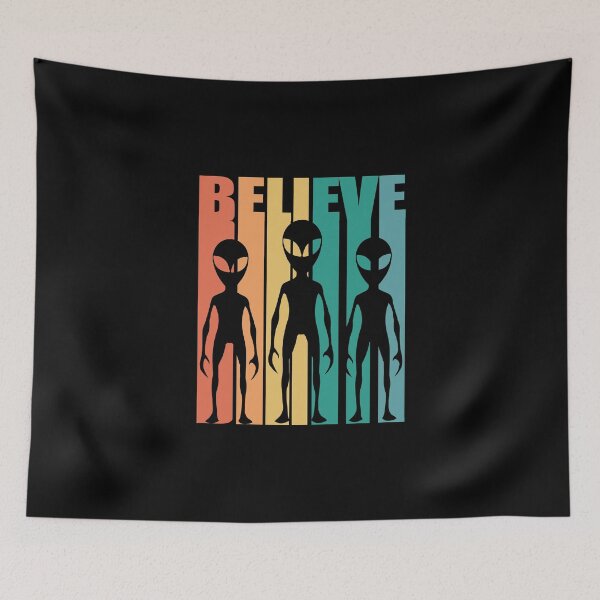 Item preview, I Believe Retro Vintage design Classic Alien UFO designed and sold by turtlebird.