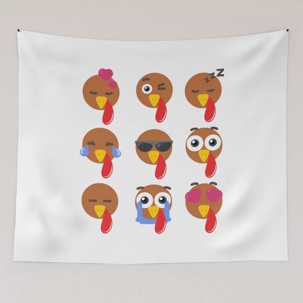 Item preview, Turkey Emojis Funny Faces for Thanksgiving Holiday designed and sold by SassyYetClassy.