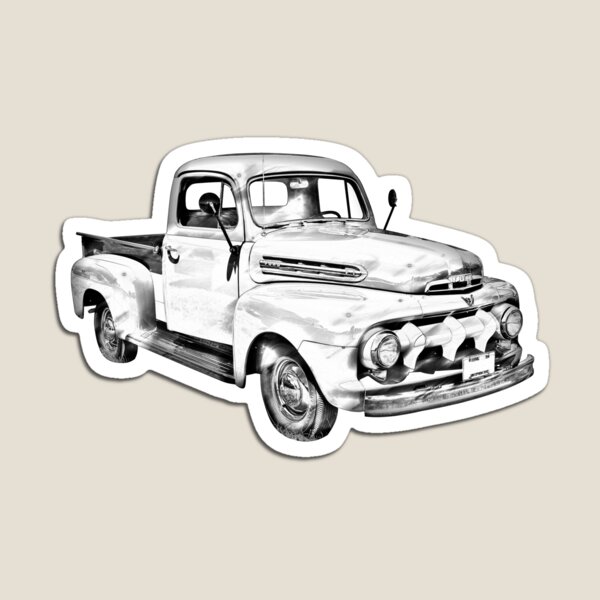 1951 ford F-1 Pickup Truck Illustration Magnet