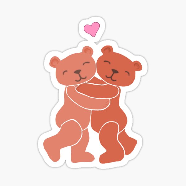 A Valentine's Day Teddy Bear Hug Sticker