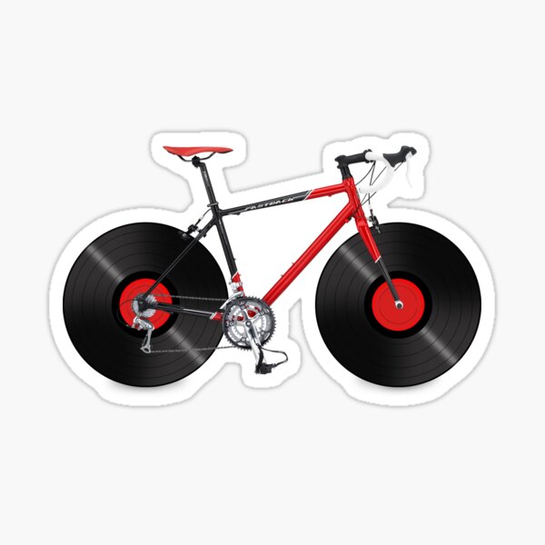 Vinyl Ride Record Bike Sticker