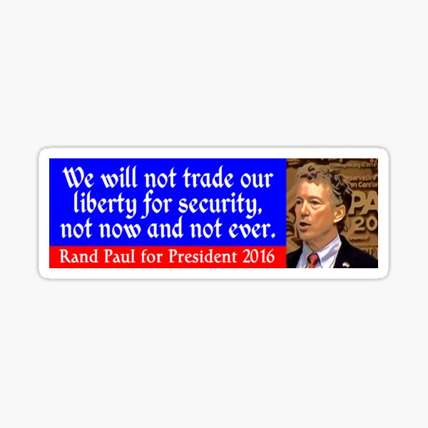 Rand Paul 2016 Sticker