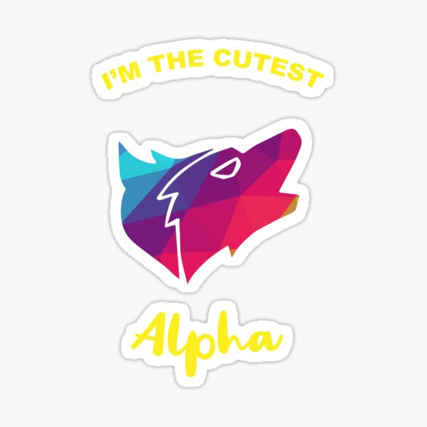 Cute Rainbow Wolf Animal with Text, Typography or Quote. Vector Illustration for Shirt, Sticker, Mug, Phone Covers and more. Sticker
