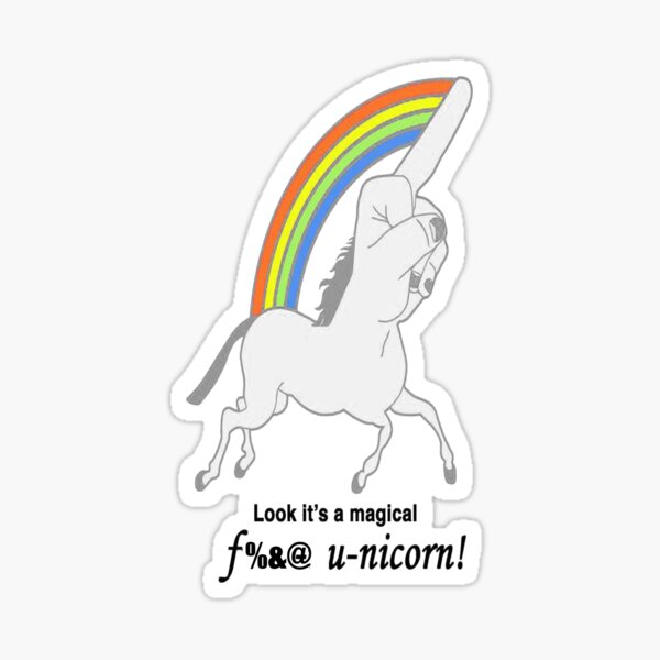 Mira mamá! A F% * K U-nicorn Pegatina