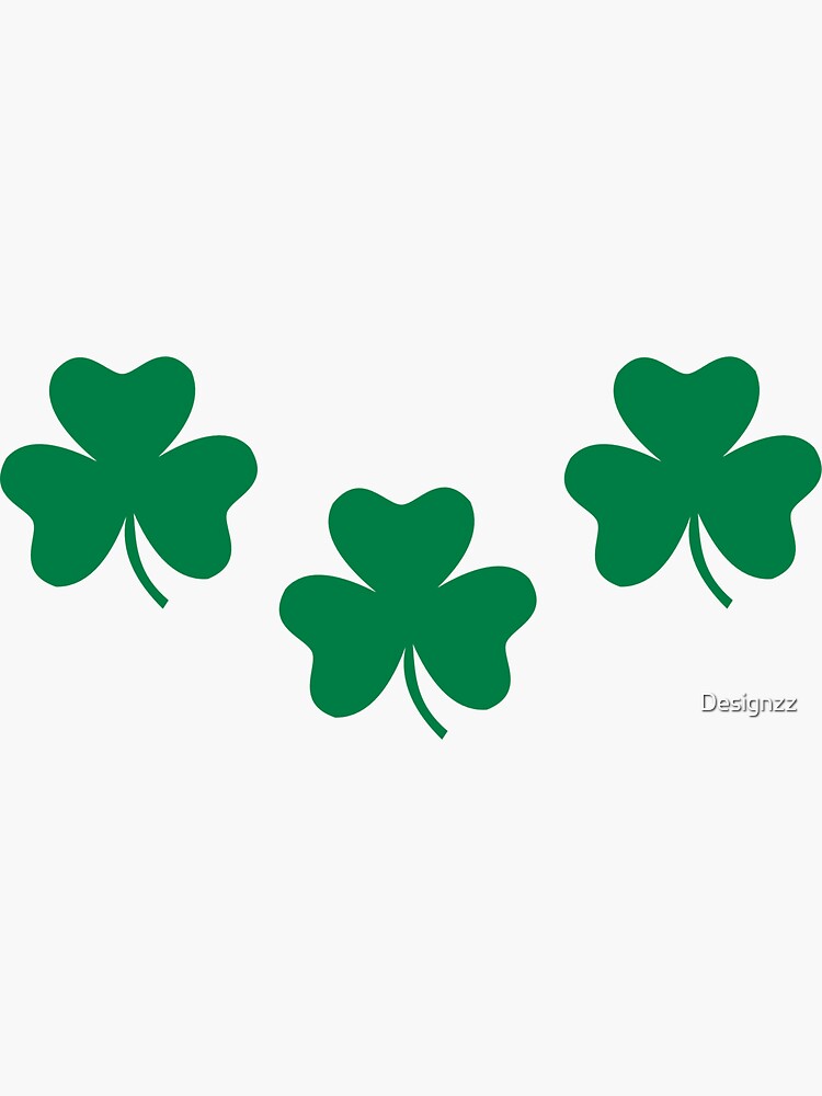 Three green shamrocks Sticker