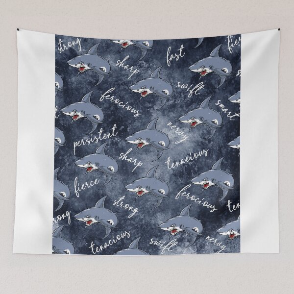 Item preview, Shark Graphic Art All Over Print Pattern with Various Text Words designed and sold by Jecolds.