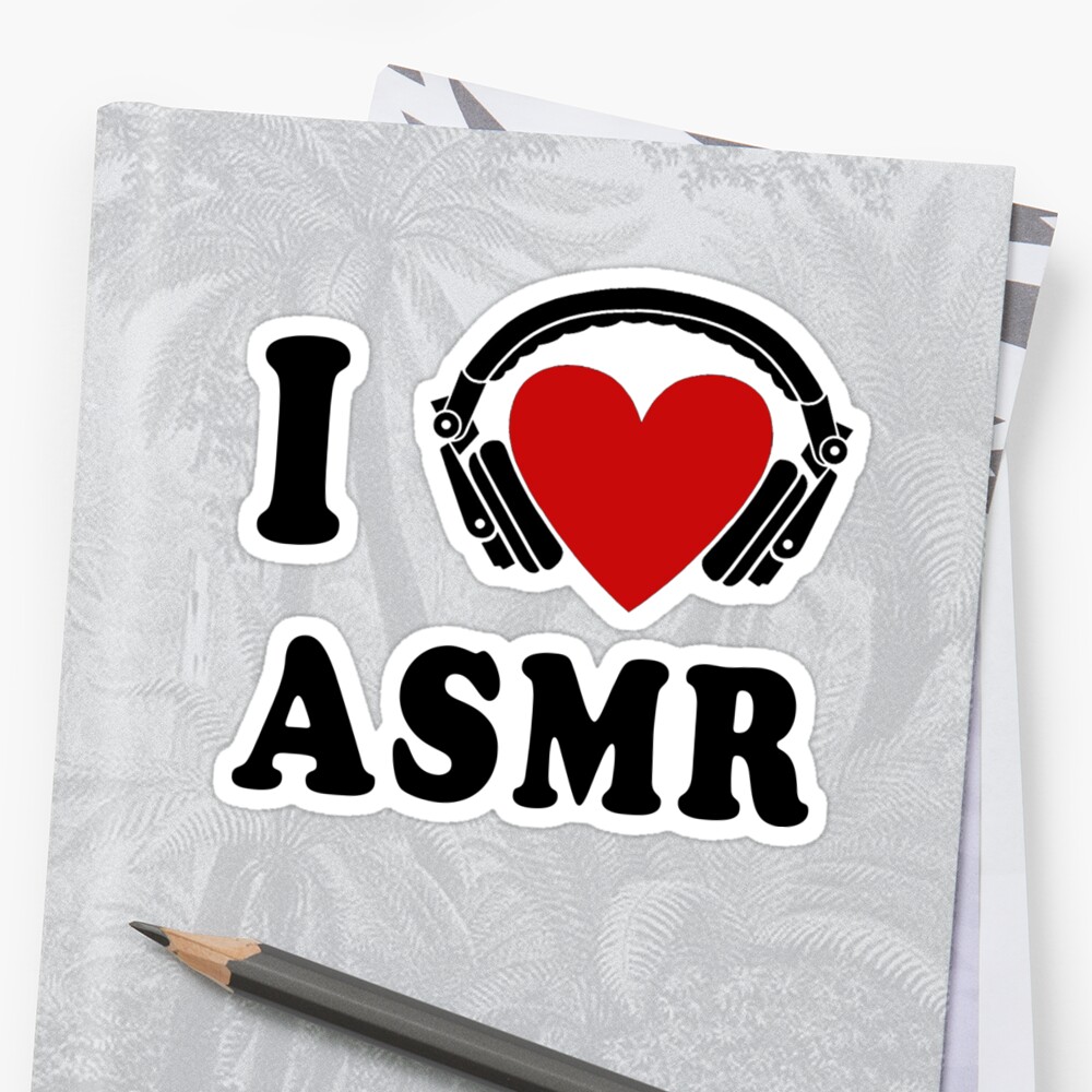 I Love Asmr Sticker By Psychetruth Redbubble