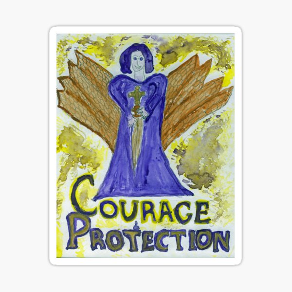 Courage and Protection Angel Sticker