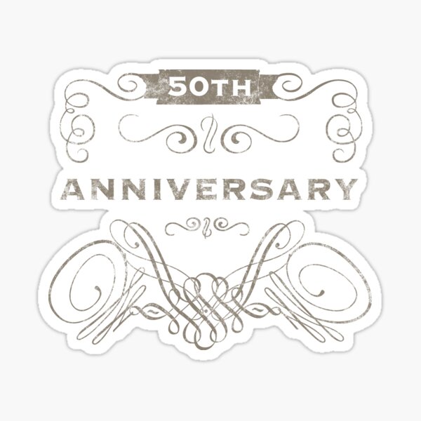 50th Anniversary Vintage Sticker For Sale By Thepixelgarden