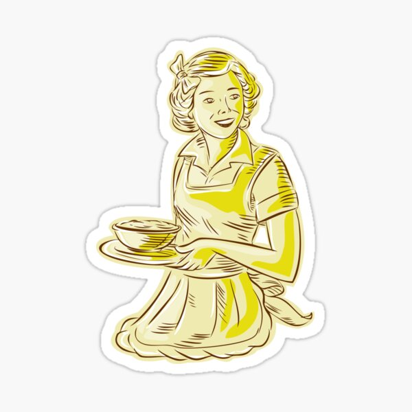 Item preview, Homemaker Serving Bowl of Food Vintage Etching designed and sold by patrimonio.