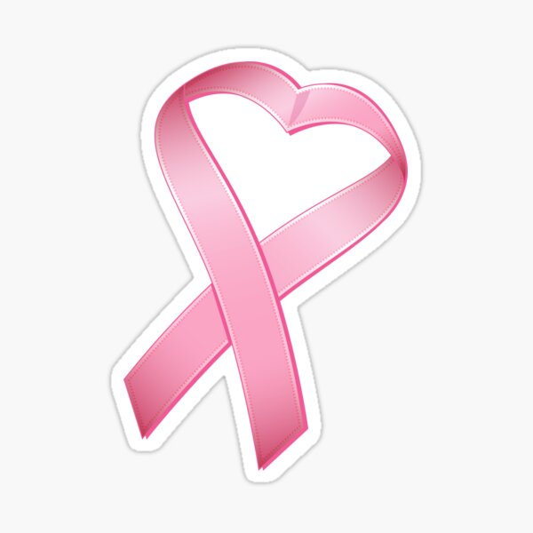 Pink Heart Ribbon Sticker for Sale by JSGinfograph