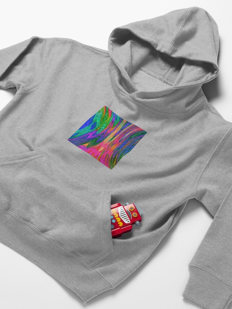 Alternate view of Dark Slate Blue Abstraction Kids Pullover Hoodie