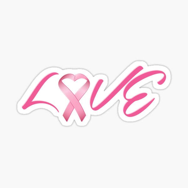 Pink Heart Ribbon Sticker for Sale by JSGinfograph