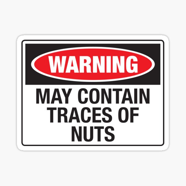 MAY CONTAIN TRACES OF NUTS Labels Warning Small Stickers 