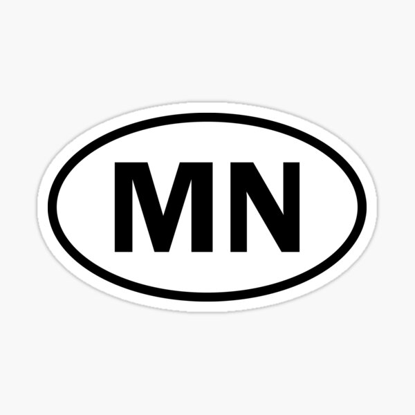 Minnesota – MN – oval sticker and more Sticker