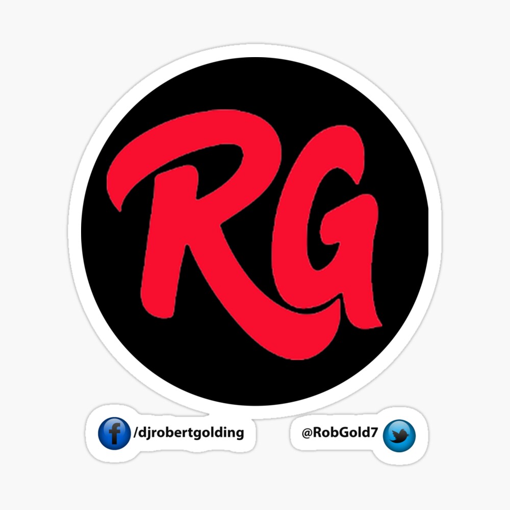 RG Logo In Black & Red With Social Links