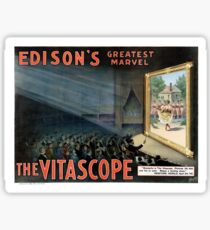 Edisons greatest marvel The Vitascope Restored Vintage Poster Sticker