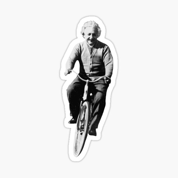 Albert Einstein on a Bike Sticker