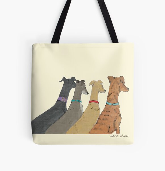 Item preview, Waiting - Four Greyhounds Looking out the Window designed and sold by JaneWrenArt.