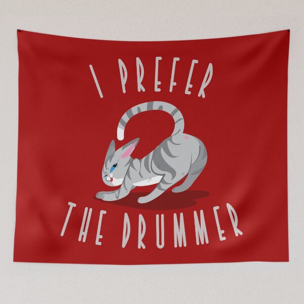 Item preview, I Prefer The Drummer - Cat - Women designed and sold by Bunkis1st.