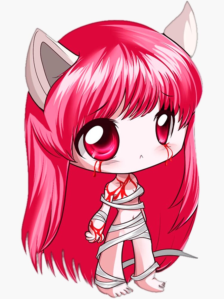 Pink Hair, Lied, Deadman Wonderland, elfen Lied, lie, stripe, Lucy, Blood,  song, Chibi