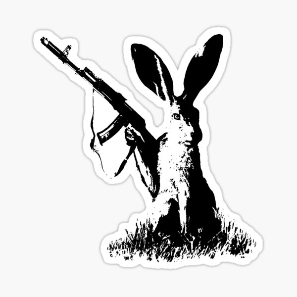 Jackrabbit with Kalashnikov Sticker