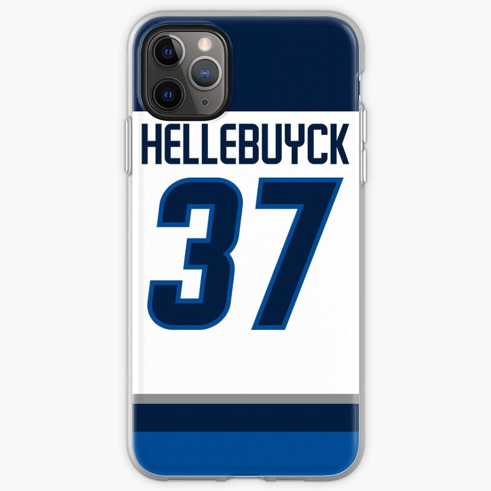 "Winnipeg Jets Connor Hellebuyck Away Jersey Back Phone Case" iPhone