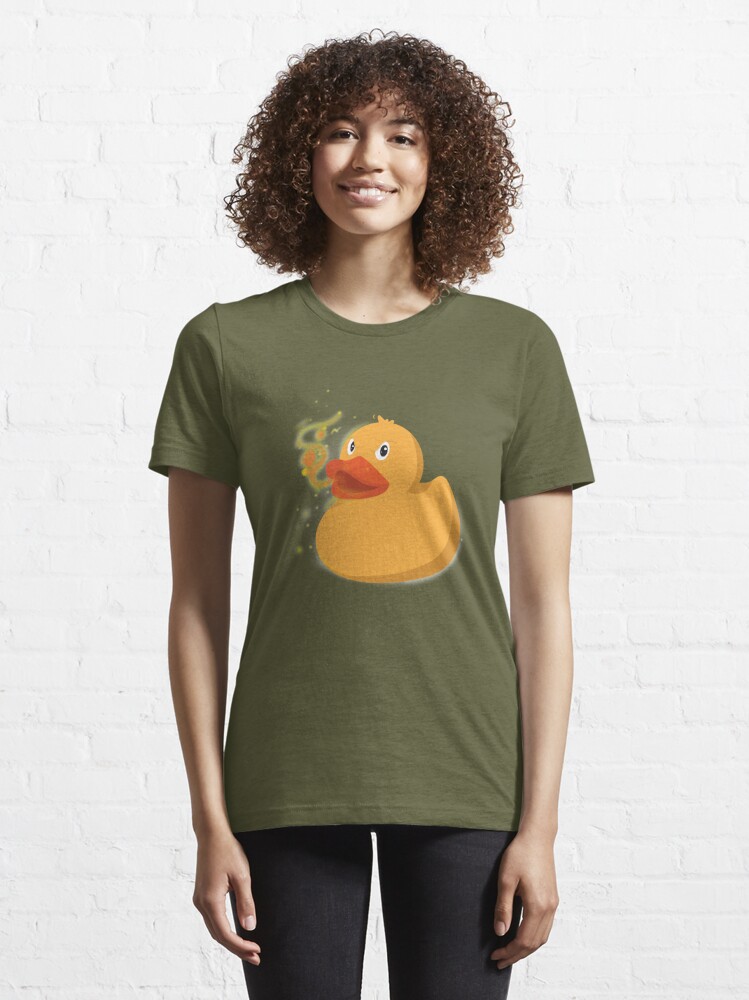 Fire Breathing Rubber Ducky Print Funny Smoking Duck Tee Tote Bag