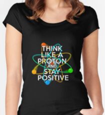 Think like a proton and stay positive Women's Fitted Scoop T-Shirt