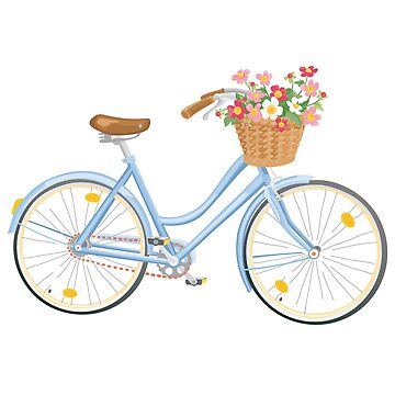 Artwork thumbnail, Women's Bicycle with Flowers in Basket by helgajaunegg