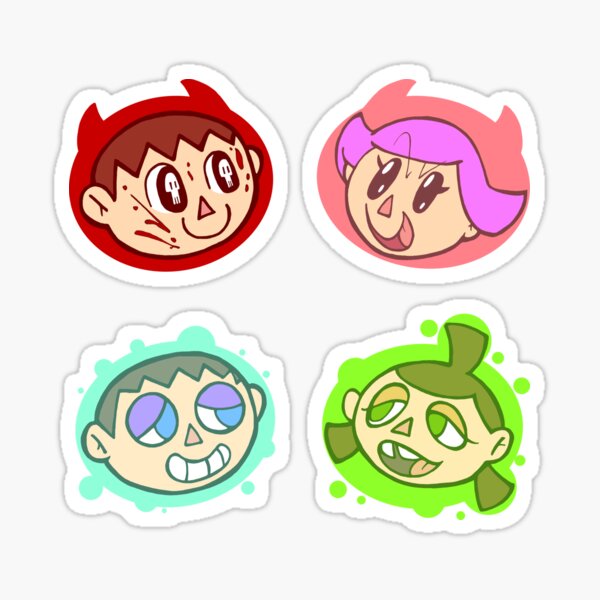 4 Headed Villager Sticker