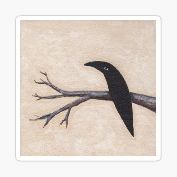 Crow On Branch  Sticker