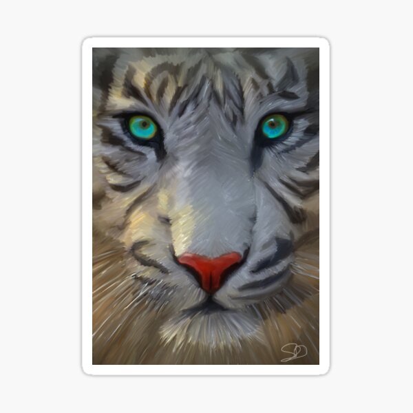 Beautiful White Tiger Sticker