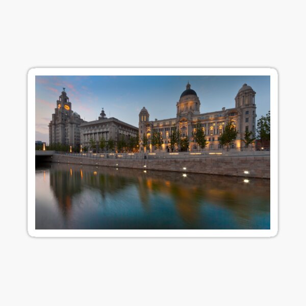 Item preview, Reflections of the three graces at dusk, Liverpool designed and sold by Ian Moran.