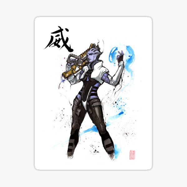 Item preview, Aria from Mass Effect sumi and watercolor style designed and sold by Mycks.