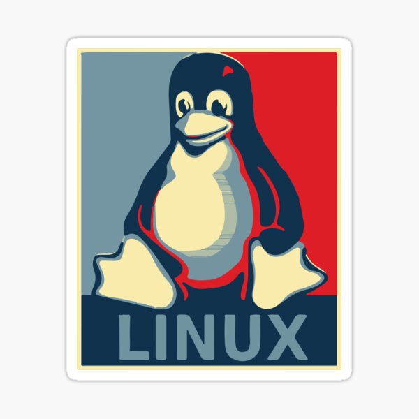 Linux tux penguin obama poster Sticker