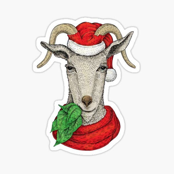 Winter holiday goat Sticker