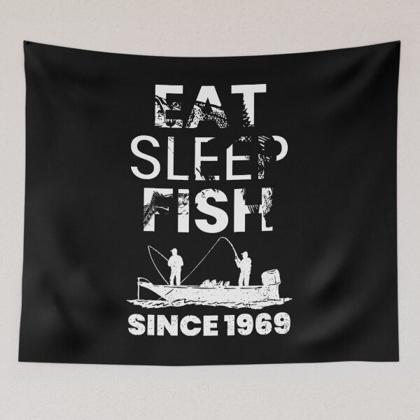 Item preview, Eat Sleep Fish Since 1969 Fishing 50th Birthday designed and sold by LarkDesigns.