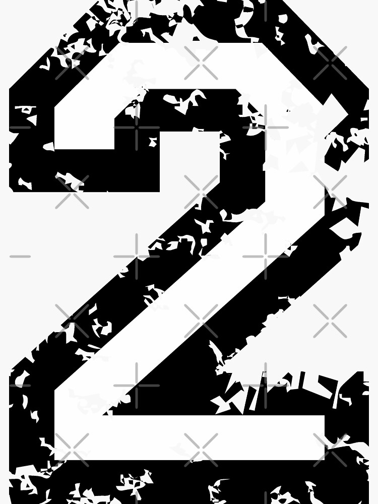 2 - number 2 - jersey number for sportsteam' Sticker