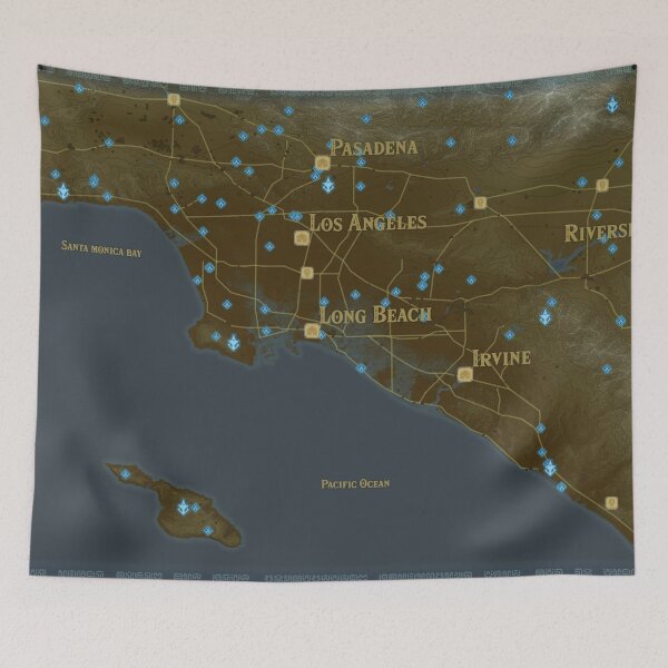 Item preview, Map of the Los Angeles (BotW-style) designed and sold by Henrik Gulliksen Schüller.