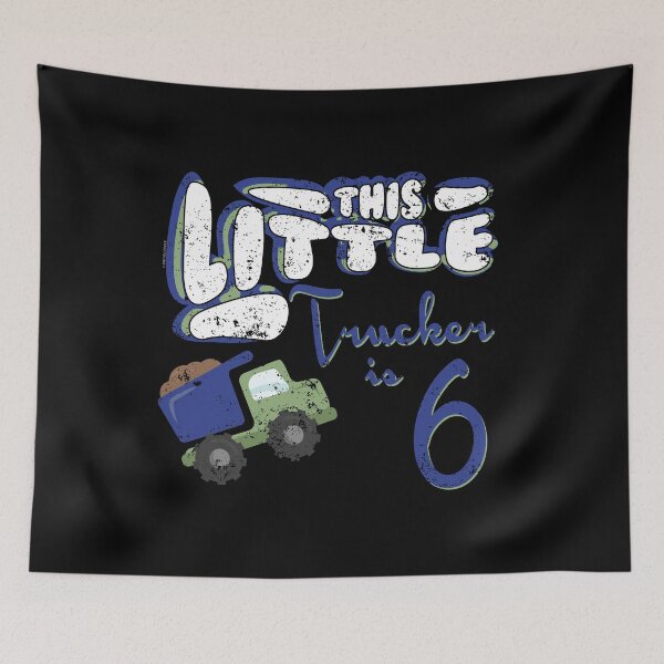 Item preview, Little Trucker 6th Birthday Shirt Girl Boy Kids Birthday Party Shirt designed and sold by KentuckyGirlTee.