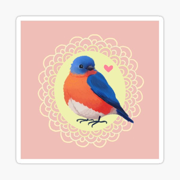 Sweet Bluebird in Pink Sticker
