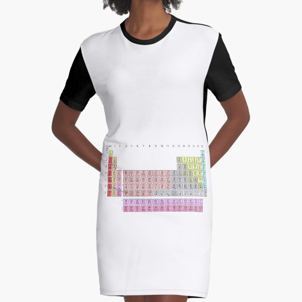 150th Anniversary: Periodic Table of Chemical Elements Graphic T-Shirt Dress