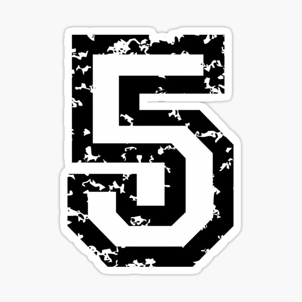 "Number Five - No. 5 (two-color) white" Sticker for Sale by ...