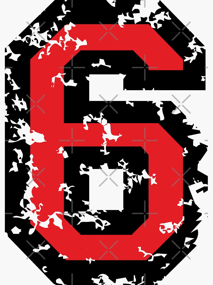 Number Six - No. 6 (two-color) red Sticker for Sale by theshirtshops