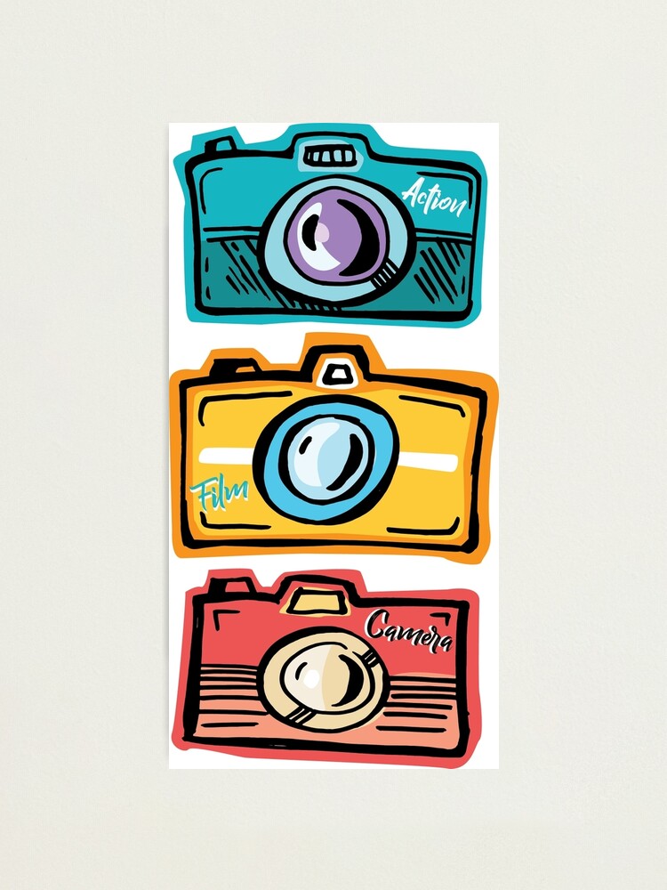 Action camera and film cartoon drawing art Action camera and film cartoon drawing art