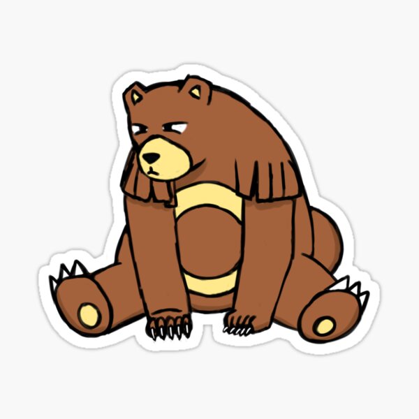 Grumpy Bear Fuzzy sticker – Snark Gifts