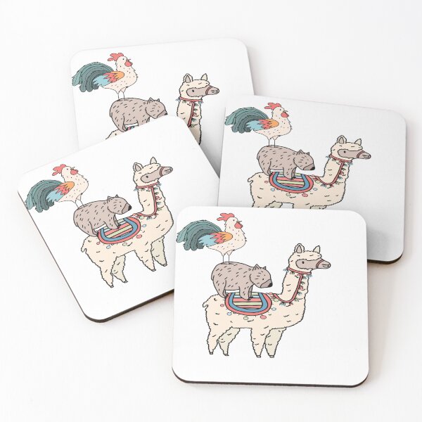 Item preview, Illustration alpaca, hen and wombat. designed and sold by silviaromo.