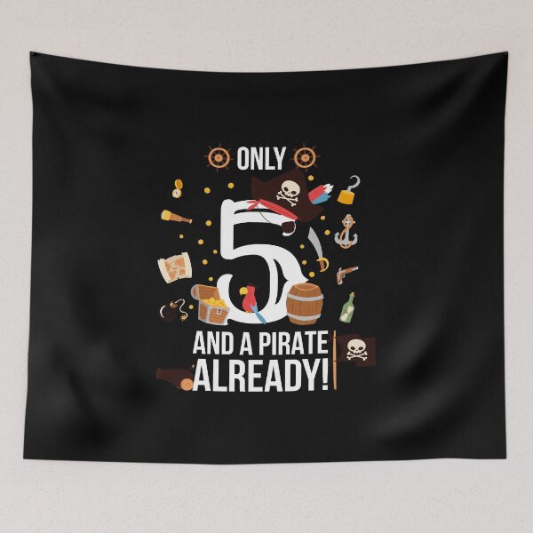 Item preview, 5th Birthday Boy "Only 5 And A Pirate Already" Gift designed and sold by festivalshirt.